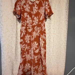 Maurices Rust and White Floral Maxi Dress